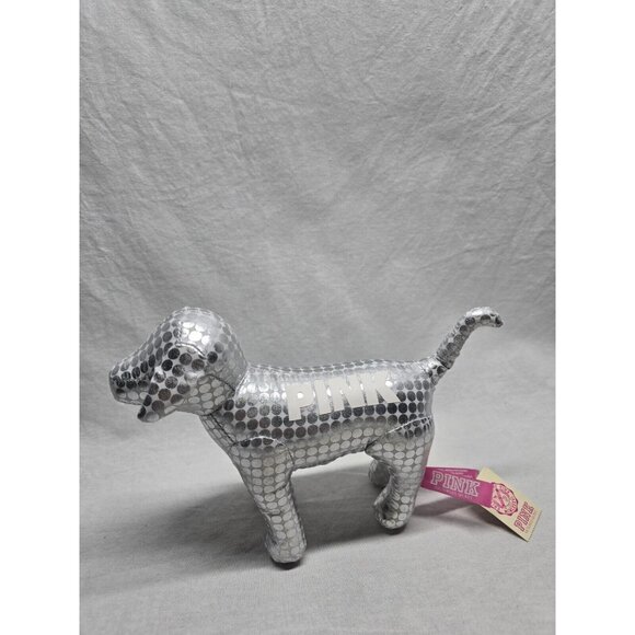 Victoria Secret PINK Dog Mascot Plush Lot of 2 Metallic Circle Printed- NWT - Picture 11 of 15